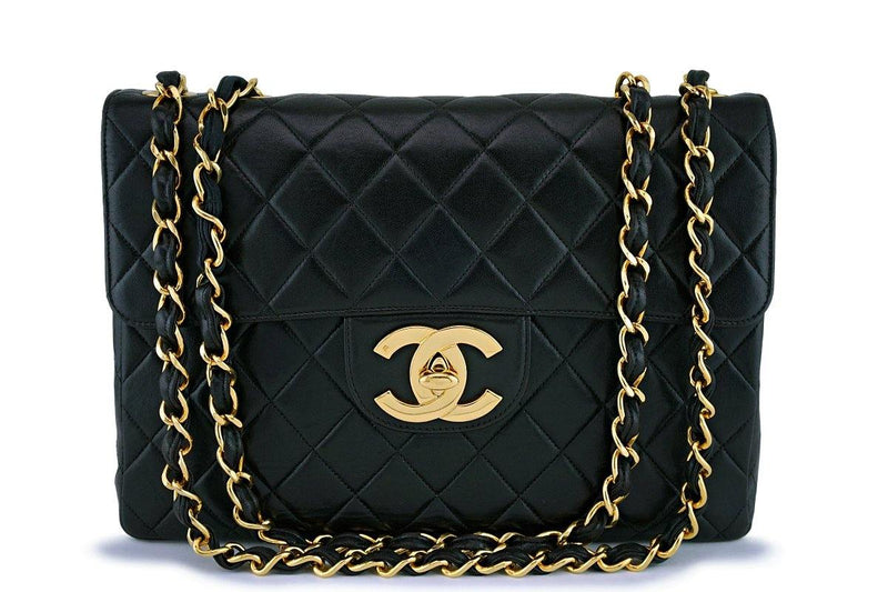 Chanel Vintage Black Lambskin Jumbo Flap Bag 24k GHW – Boutique Patina