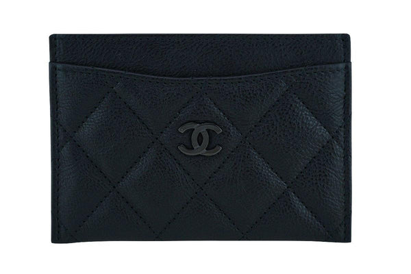 Chanel So Black Slim Card Holder Case Wallet Bag - Boutique Patina