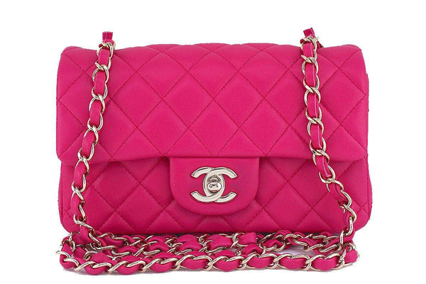 Chanel Fuchsia Pink Classic Quilted Rectangular Mini 2.55 Flap Bag, GHW - Boutique Patina