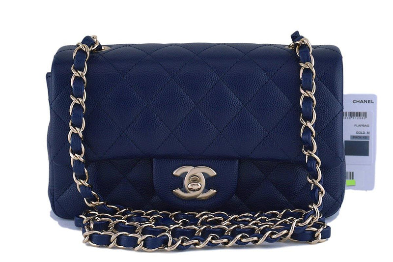NWT 17B Chanel Navy Blue Classic Quilted Mini 2.55 Flap Bag GHW – Boutique  Patina