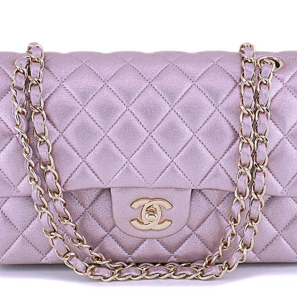 Rare Chanel 14B Rose Gold Metallic Pink Goatskin Classic Double Flap B –  Boutique Patina