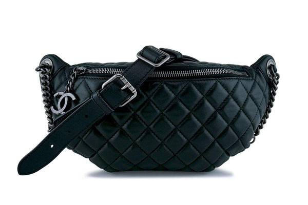 Chanel Black Quilted Classic Fanny Pack Bag RHW - Boutique Patina