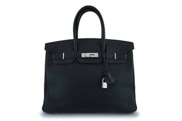 Hermes Black Togo Leather 35cm Birkin Bag Palladium PHW - Boutique Patina