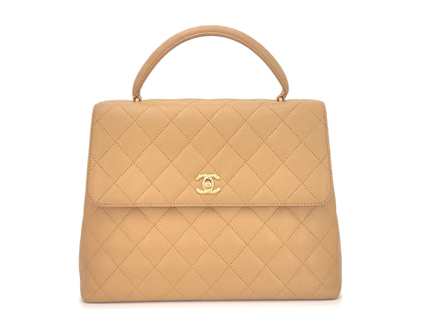 Chanel Vintage Beige Classic Kelly Bag 24k GHW - Boutique Patina