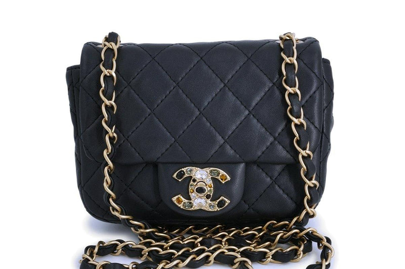 CHANEL, Bags, New 23p Chanel Mini Top Handle Rectangle Flap Black Pink  Bag Handbag