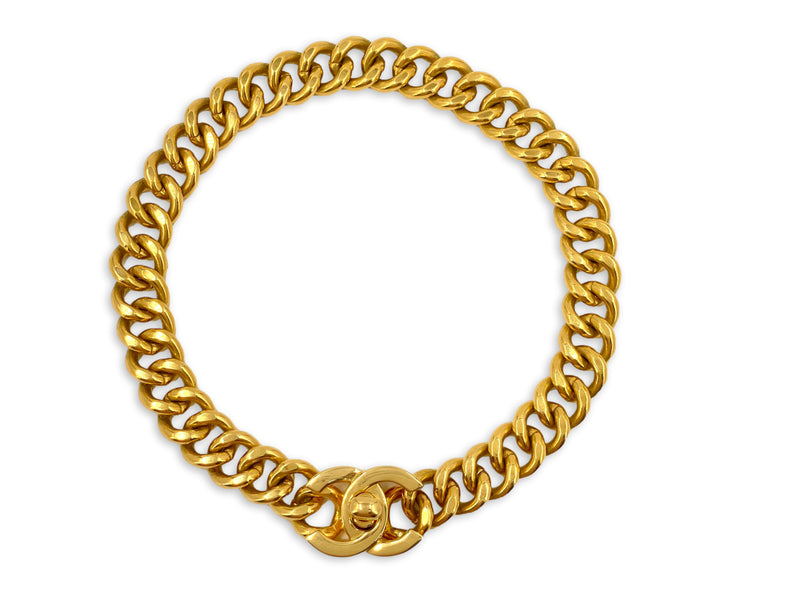 chunky gold chanel necklace vintage