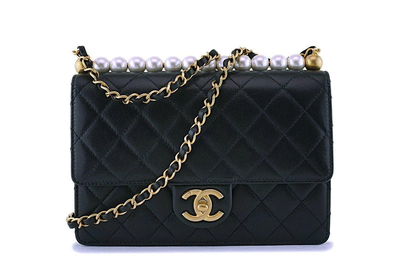 NIB Chanel Chic Pearls Black Classic Flap Bag GHW – Boutique Patina