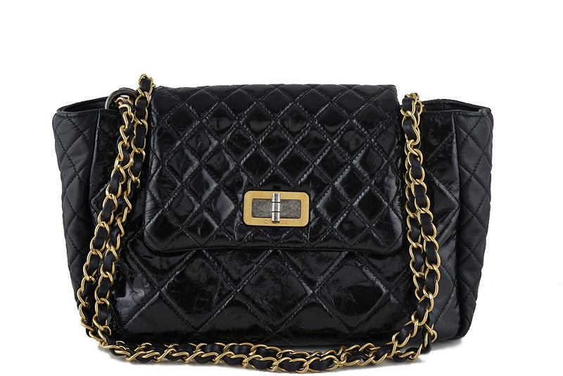 Chanel Black Two-tone Reissue Lock Quilted Tote Flap Bag