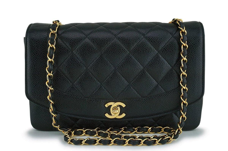 Chanel Black Vintage Caviar Medium Diana Classic Flap Bag 24k GHW –  Boutique Patina