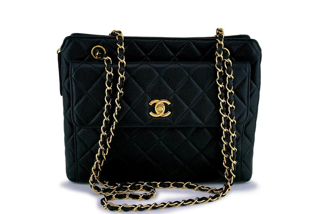 Chanel Vintage Caviar Classic Timeless Flap Tote Bag – Boutique