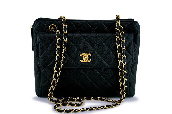 Chanel Vintage Caviar Classic Timeless Flap Tote Bag - Boutique Patina