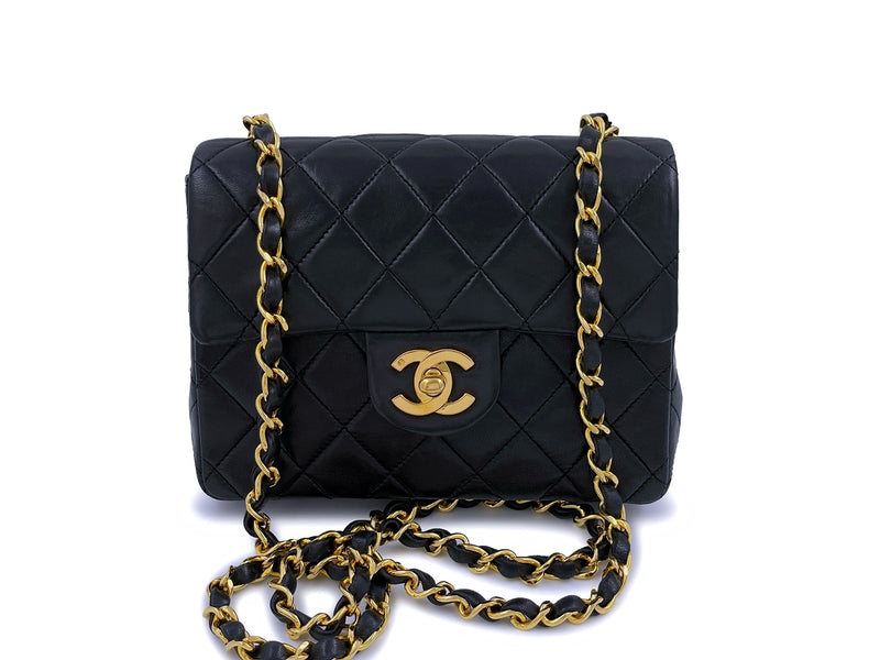 Chanel Vintage Black Square Mini Flap Bag 24k GHW Lambskin – Boutique Patina