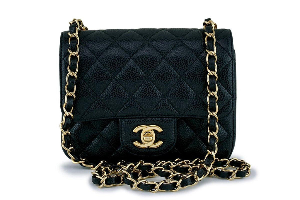 Chanel Black Caviar Square Mini Classic Flap Bag GHW – Boutique