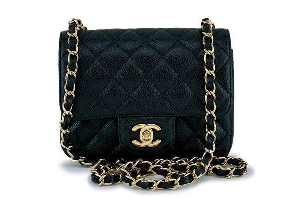 Chanel Black Caviar Square Mini Classic Flap Bag GHW - Boutique Patina