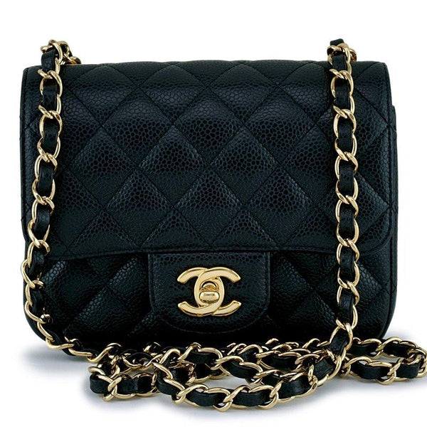 Chanel Black Caviar Square Mini Classic Flap Bag GHW – Boutique