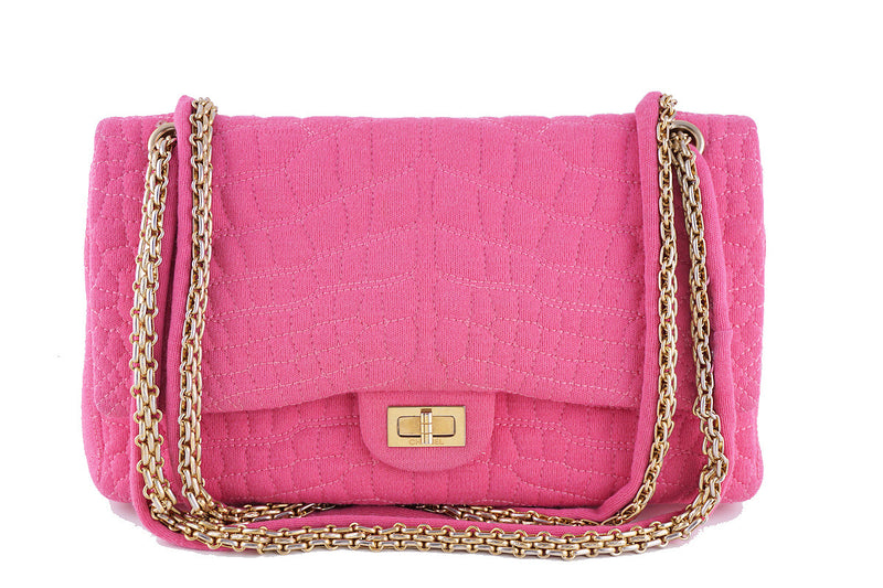 CHANEL, Bags, Chanel Pink Double Flap Bag With Crocodile Print