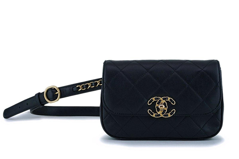 Chanel Black Quilted Infinity Woven Chain Waist Bag Fanny Pack GHW –  Boutique Patina