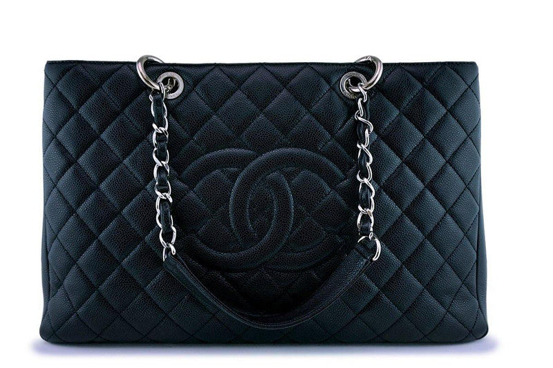 Chanel Black Caviar Leather Grand Shopping Tote (GST) w
