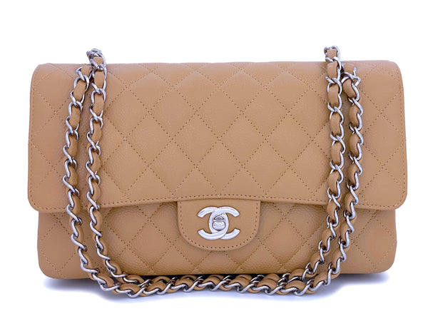Chanel Beige Caviar Medium Classic Double Flap Bag SHW - Boutique Patina