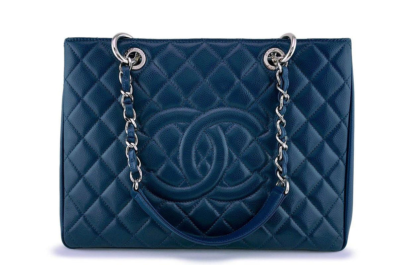 Chanel Blue Caviar Grand Shopper Tote GST Bag SHW - Boutique Patina