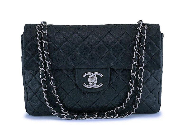 Rare Chanel Black Soft Caviar Maxi Jumbo XL Classic Double Flap Bag –  Boutique Patina
