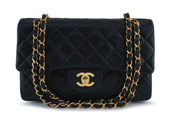 Chanel Black Lambskin Small Classic 2.55 Double Flap Bag - Boutique Patina