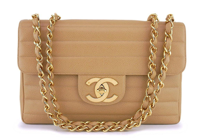 Chanel Timeless Maxi Patent Leather Beige