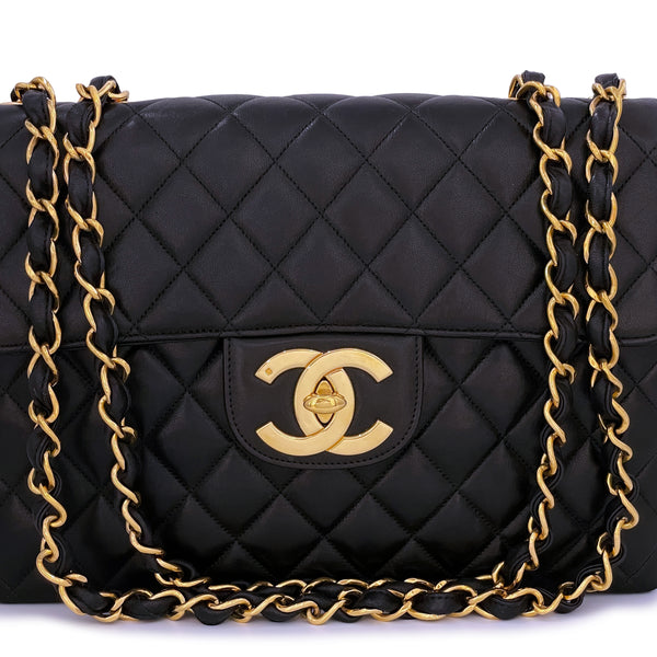 Chanel 1997 Vintage Black Jumbo Classic Flap Bag 24k GHW Lambskin – Boutique  Patina
