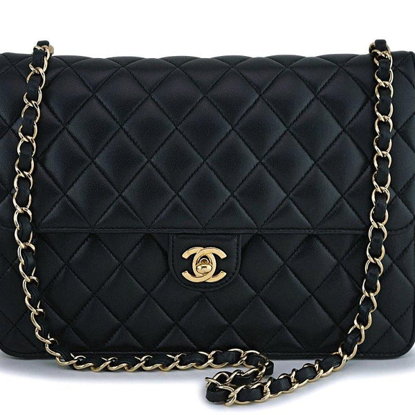Chanel Timeless Medium Vintage 24 k GHW Black Lambskin - Luxury