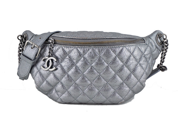 Chanel Silver Quilted Classic Fanny Pack Bag - Boutique Patina