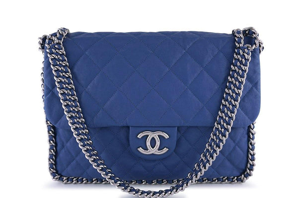 Chanel Blue Chain Around Maxi Luxe Flap Bag - Boutique Patina