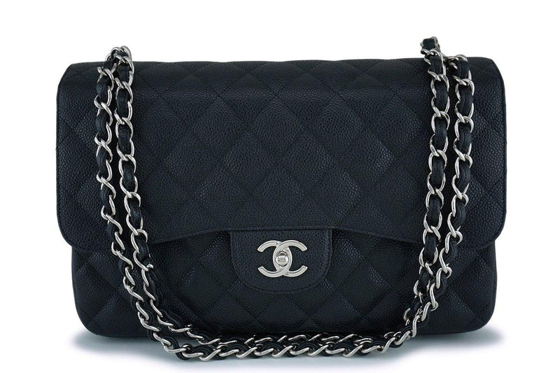 Chanel Black Caviar Jumbo Classic Double Flap Bag SHW – Boutique