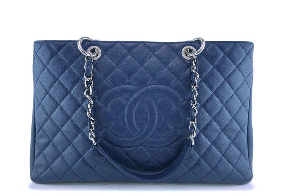 Chanel Navy Blue Caviar Grand Shopper Tote XL Bag SHW - Boutique Patina