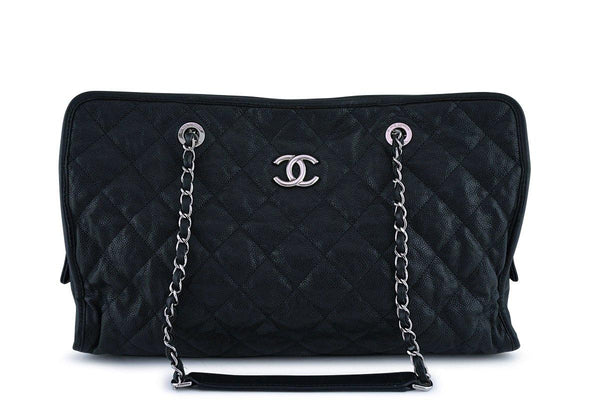 Chanel Black Caviar French Riviera Classic Shopper Tote GST Bag - Boutique Patina