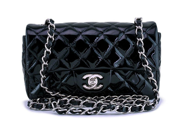 Chanel Black Quilted Lambskin Mini Flap Bag Gold And Enamel