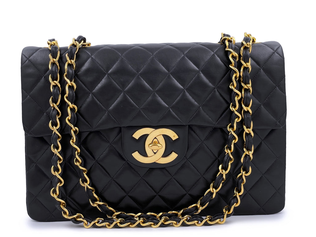 Chanel 1993 Vintage Black Lambskin Maxi Classic Flap Bag 24k GHW – Boutique  Patina