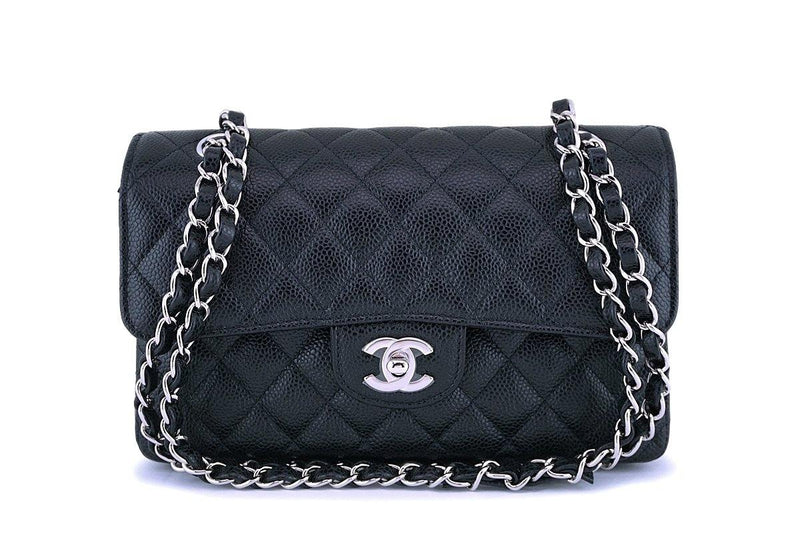NIB Chanel Black Caviar Small Classic Double Flap Bag SHW - Boutique Patina