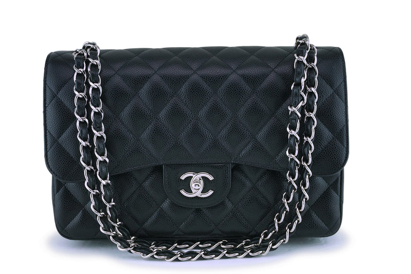 Chanel Black Caviar Jumbo Classic Double Flap Bag SHW – Boutique Patina