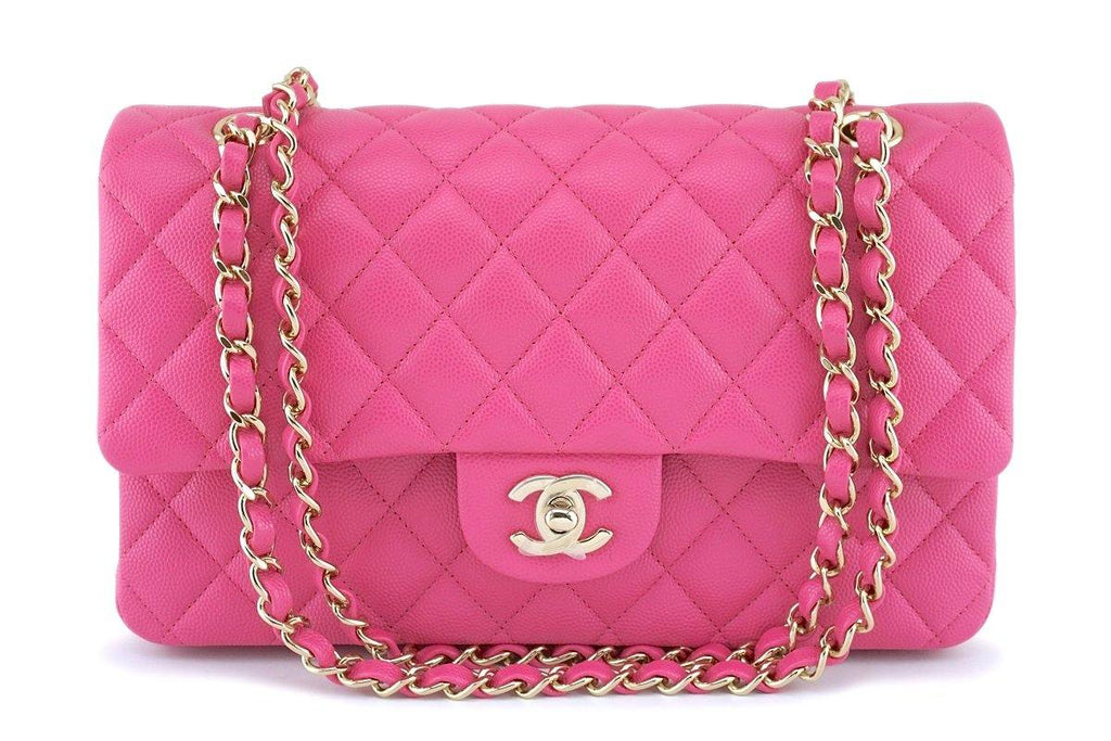 NIB 19C Chanel Pink Caviar Medium Classic Double Flap Bag