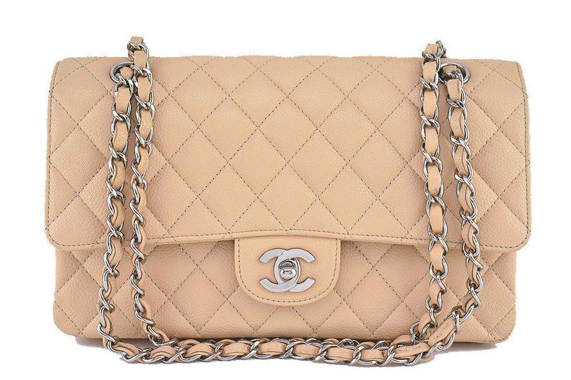 Chanel Beige Clair Caviar Medium Classic 2.55 Double Flap Bag - Boutique Patina