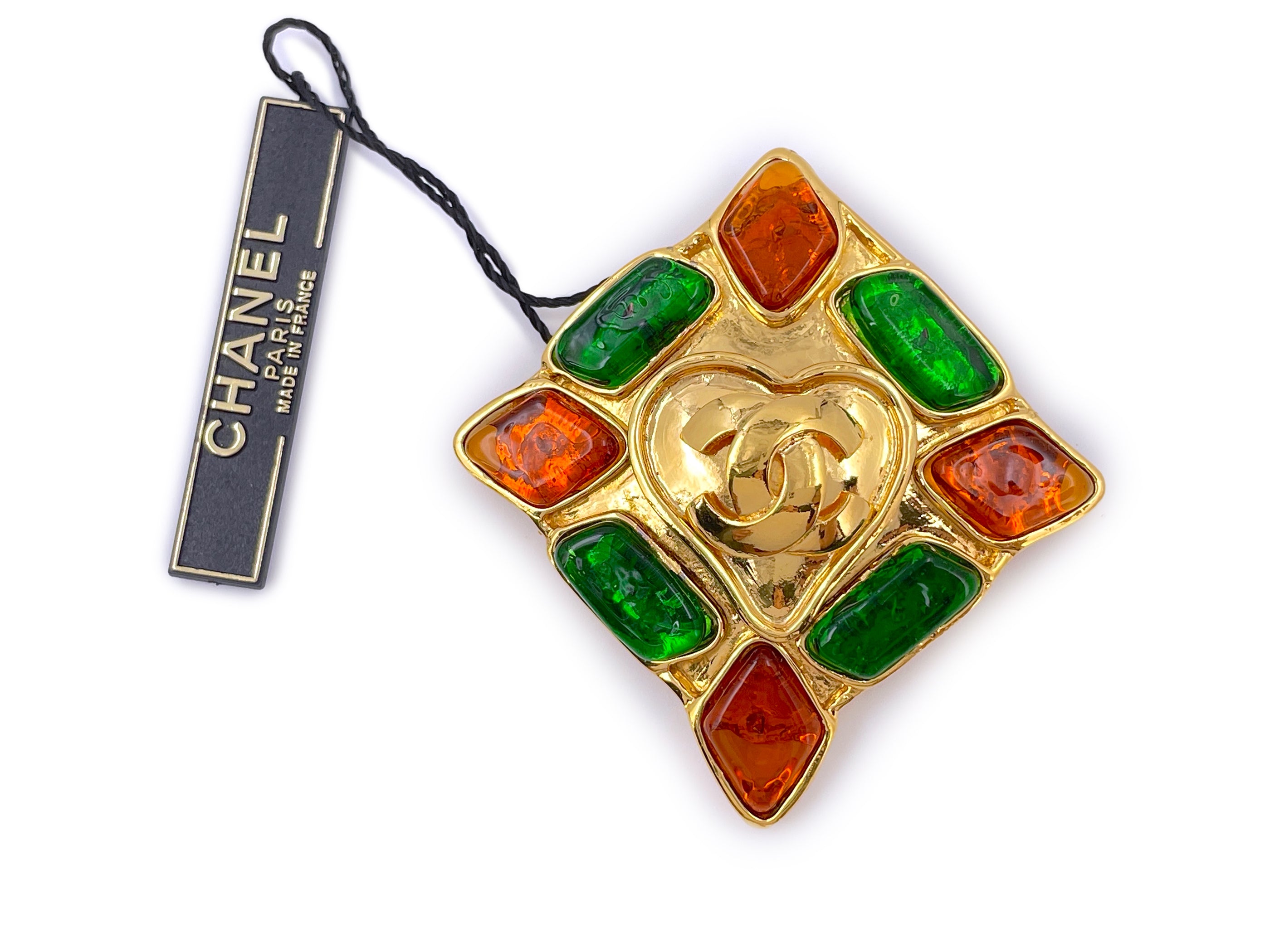 CHANEL- Rare -1995 - Vintage Ornate CC Logo Brooch Pin - Fine Gold Finish -  95A