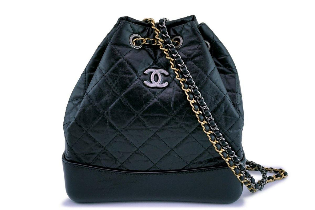 CHANEL Aged Calfskin Quilted Small Gabrielle Backpack Beige Black |  FASHIONPHILE