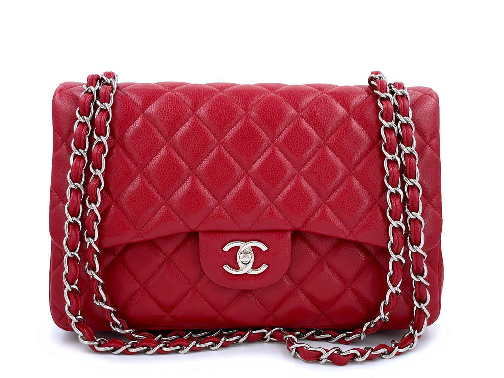 Chanel Red Caviar Leather Jumbo Classic Double Flap Bag PHW - AGL1446 –  LuxuryPromise