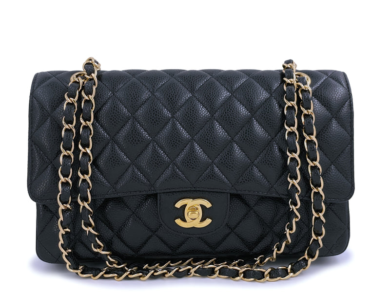 Buy Pre-Owned Chanel Classic Double Flap Bag Medium Black Caviar