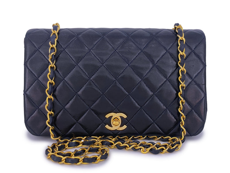 Chanel 1989 Vintage Midnight Blue-Black Full Flap Bag 24k GHW – Boutique  Patina