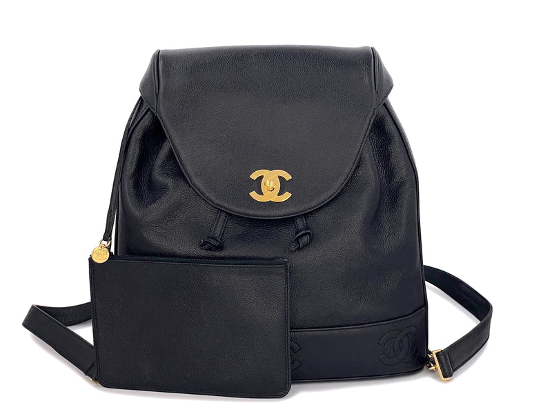 Chanel Vintage Black Caviar Backpack Bag 24k GHW - Boutique Patina