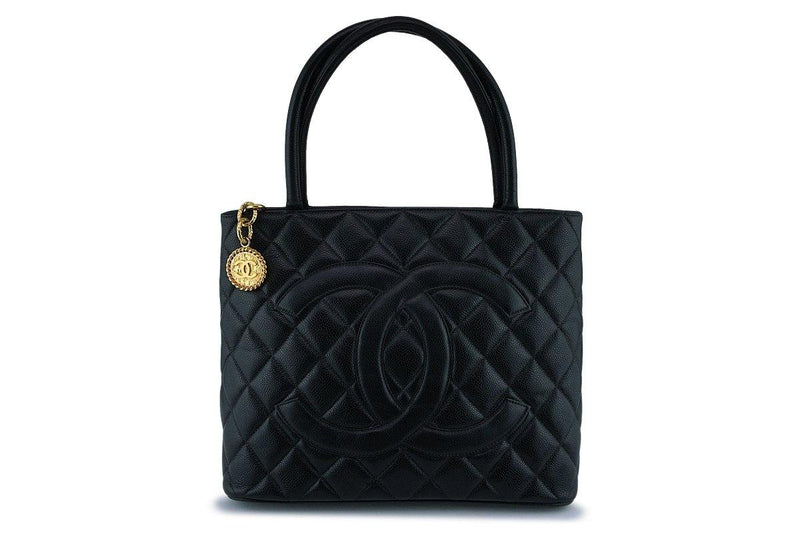 Chanel Black Caviar Timeless Medallion Shopper Tote Bag GHW - Boutique Patina