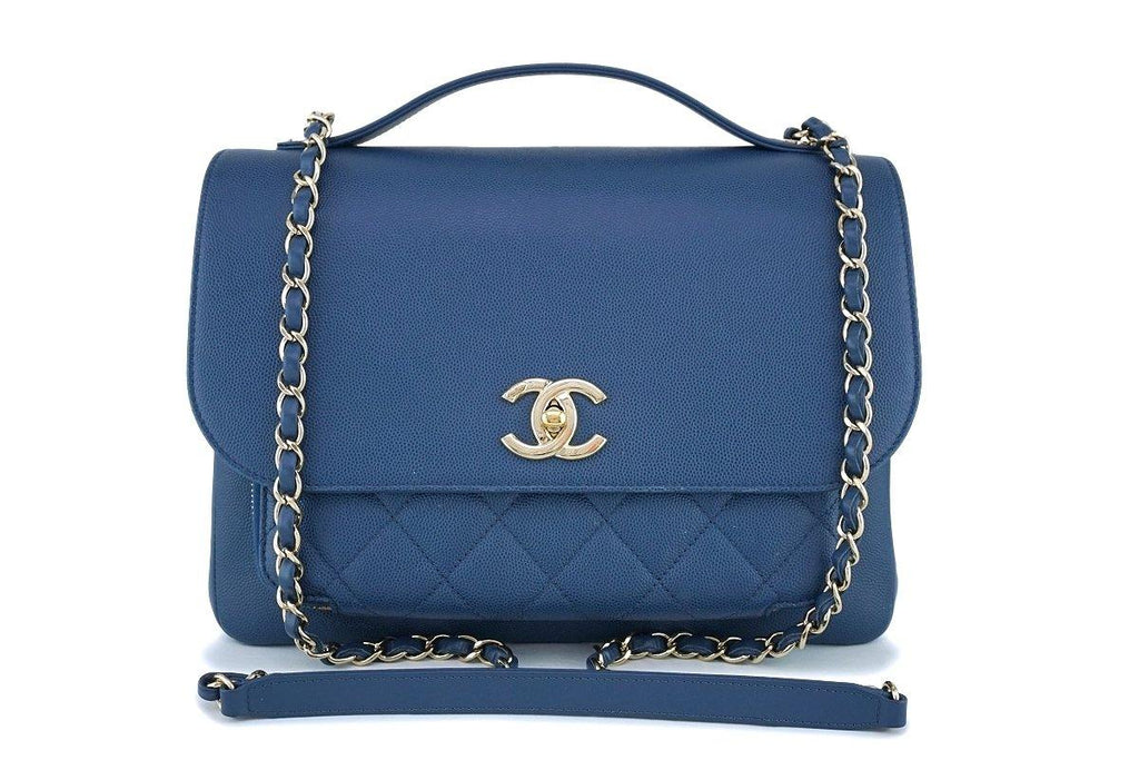 Chanel Light Blue Caviar Leather Small Business Affinity Flap Shoulder Bag  Chanel