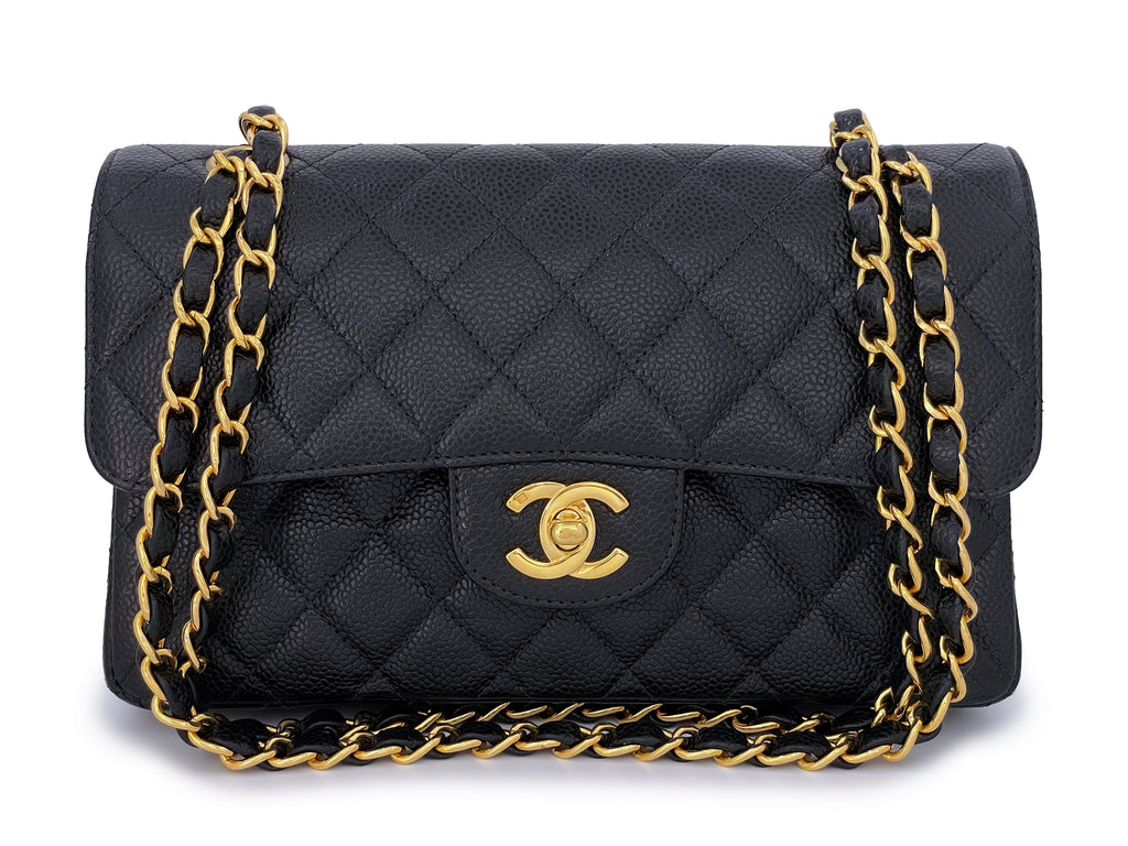 Chanel Vintage Black Caviar Small Classic Double Flap Bag 24k GHW   Boutique Patina