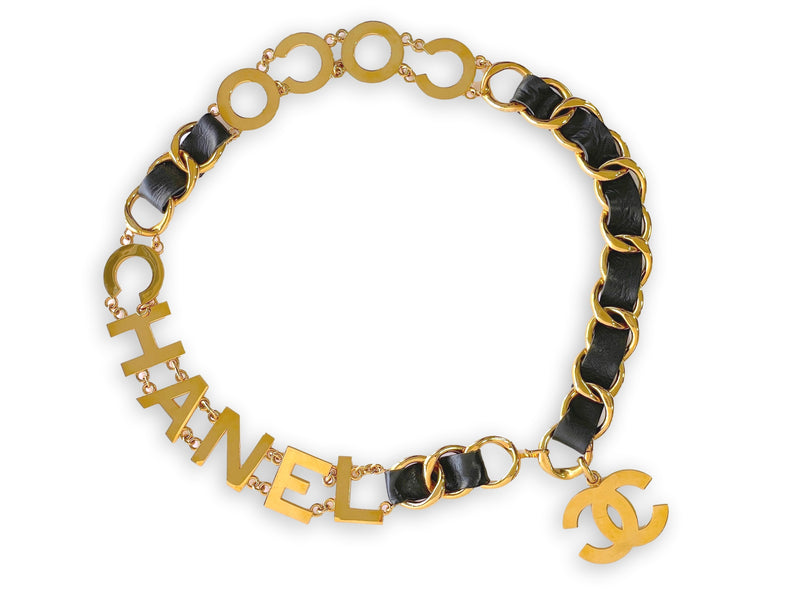 Chanel Vintage 93P Large Letter Logo Necklace Belt - Boutique Patina